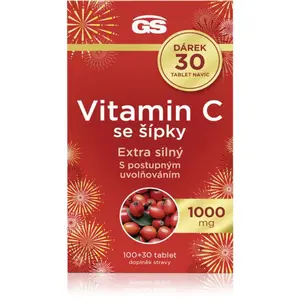 GS Vitamin C 1000 mg se šípky tablety pro podporu imunitního systému, krásnou pleť a nehty 130 cps