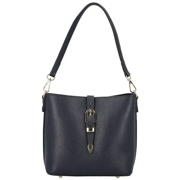 Dámska kožená kabelka na rameno tmavo modrá - Delami Vera Pelle Antoanet