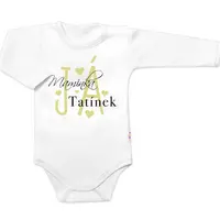 Baby Nellys Body dl. rukáv, Maminka, Tatínek JÁ, bílé, vel. 80