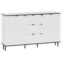 Carryhome ŠIROKÁ KOMODA, bílá, 136,8/82/35,2 cm