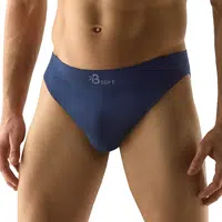 Slipy s úzkým bokem Bamboo Soft lékořice S/M