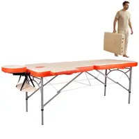 Masážní stůl inSPORTline Tamati 186x70x63-90 cm 2-dílný hliníkový oranžová