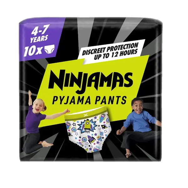 Ninjamas Pyjama Pants kosmické lodě 4–7 let pyžamové kalhotky 10 ks