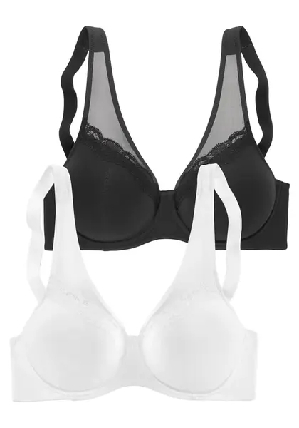 PETITE FLEUR Zmenšujúca podprsenka  čierna / biela