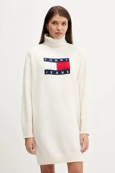 Šaty z vlněné směsi Tommy Jeans