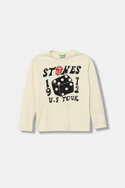 Dětské bavlněné tričko s dlouhým rukávem United Colors of Benetton