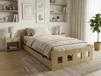 Postel Naomi zvýšená 80 x 200 cm, borovice Rošt: Bez roštu, Matrace: Bez matrace
