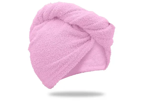 Rýchloschnúci froté turban na vlasy ružový, 100% bavlna