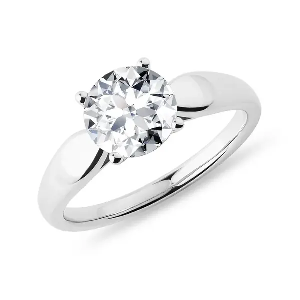 Zásnubní prsten s 1,50ct lab grown diamantem v bílém zlatě KLENOTA