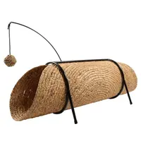 Ebi D&D Hrací tunel pro kočky s míčem z vodního hyacintu 80x36x25cm
