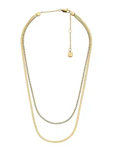 FOSSIL Retiazka 'Ellis'  zlatá / priehľadná