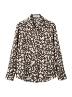 MANGO Blúzka  béžová / hnedá / šedobiela