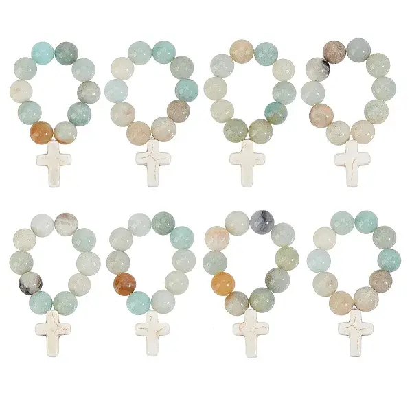 Natural Flower Amazonite Round Beads Pendant Decoration