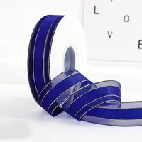 Polyester Organza Ribbons with Gold Edge