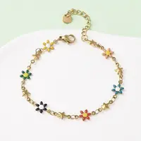 Flower & Star 304 Stainless Steel Link Bracelets for Women