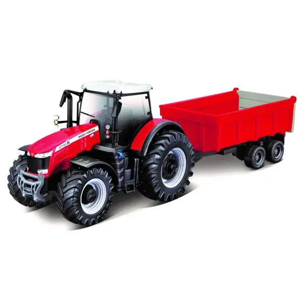 Bburago 1:50 Farm Traktor Massey FERGUSSON 8740S Tractor with Trailer