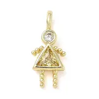 Brass Micro Pave Cubic Zirconia Pendants