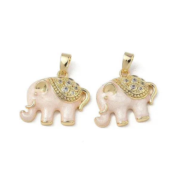 Brass Micro Pave Cubic Zirconia Pendants