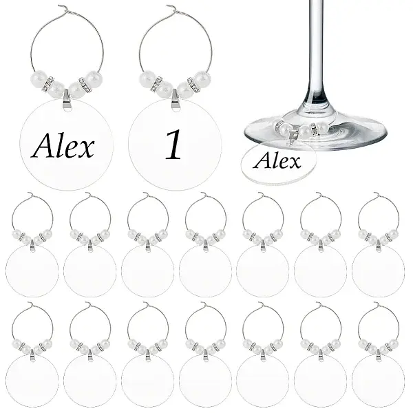 Blank Acrylic Wine Glass Charms