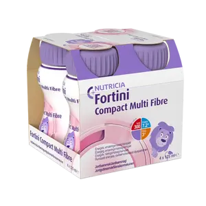 Fortini Compact Pro děti s vlákninou Jahoda 4x125 ml