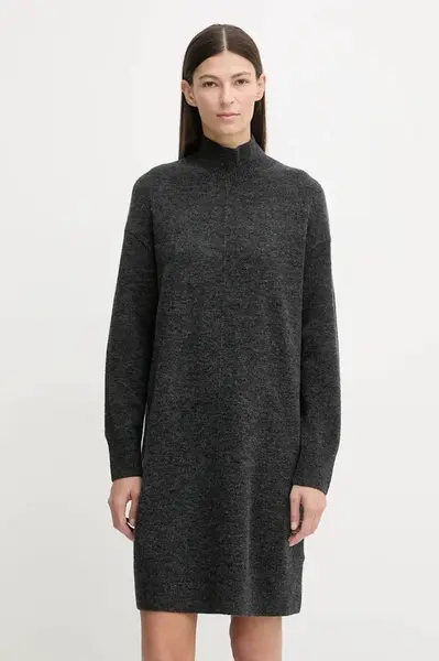 Šaty s příměsí vlny Marc O'Polo šedá barva, mini, oversize, 5000007471