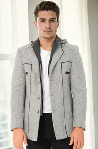 K9532 DEWBERRY MEN'S COAT-DIAGONAL GREY
