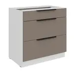 Spodní skříňka Aria 80 D 3S BB - Premium Box Barva korpusu: Bílá, Barva dvířek: TA - Sandgrau AFM