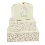 Bieco - Súprava troch kartónových kufríkov - jelenček Ella - vintage flowers