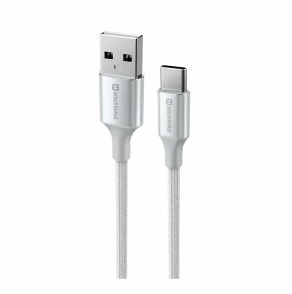 Swissten Textile II USB/USB-C, 1,5m bílá