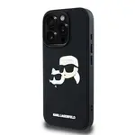 Zadní kryt Karl Lagerfeld 3D Rubber Double Heads pro Apple iPhone 16 Pro, černá