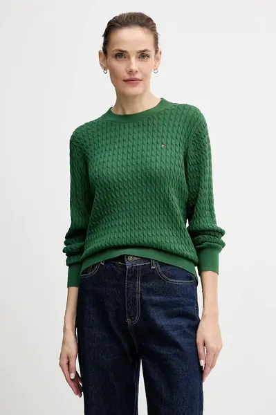 Bavlněný svetr Tommy Hilfiger béžová barva, WW0WW44993