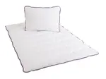 Celoroční přikrývka prošívaná 140x200 cm s polštářem STELLA LAVENDER 70x90 cm, bílá