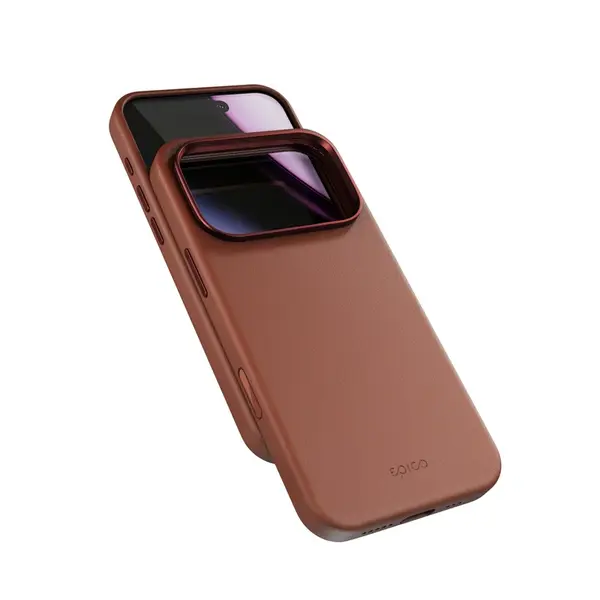 Zadní ochranný kryt Epico Leather Mag+ Case pro Apple iPhone 17 Pro, hnědá