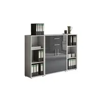 MID.YOU SKŘÍŇ NA ŠANONY, šedá, vysoce lesklá antracitová, 172,6/113,6/33 cm