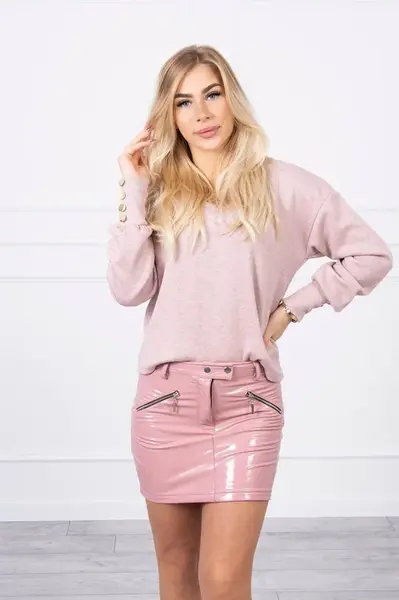 marka niezdefiniowana Sukně s ozdobnými zipy tmavě růžová