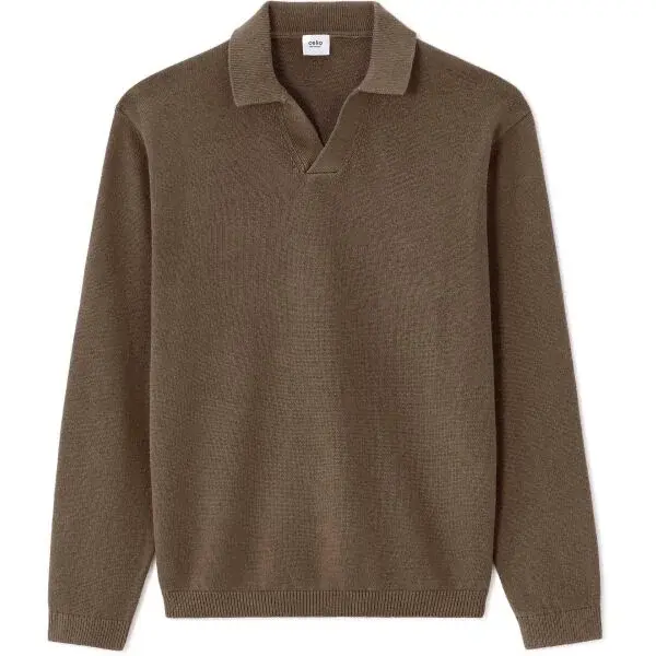 CELIO MERRYLE Pánský bavlněný svetr, hnědá, velikost