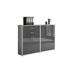 MID.YOU SKŘÍŇ NA ŠANONY, šedá, vysoce lesklá antracitová, 168,8/113,6/33 cm