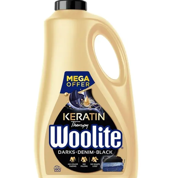 Woolite Keratin Tekutý prací prostředek na černé prádlo 3,6 l