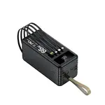 Powerbanka 60 000 mAh, PD66W, 2.1A, 4 integrované kabely + LED světlo, černá