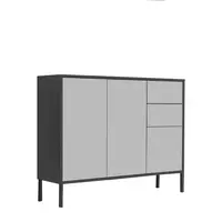 MID.YOU KOMODA, antracitová, bílá, 105,5/86/33 cm