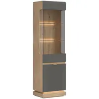 Vitrína L/P  Milton Ml05 Dub Crem Torro Sivá