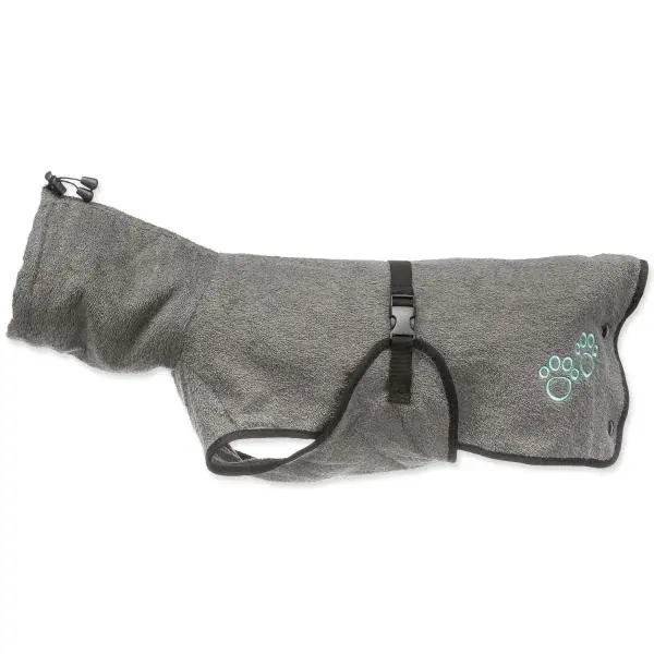 Bathrobe for dogs, terry cloth, XS: 30 cm, grey
