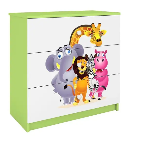 Detská komoda Babydreams zelená – Zoo