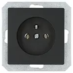Zásuvka jednoduchá 2p+z MEDIUM čierna 33508