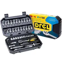 Kľúče, násadkové, 1/4˝, súprava 46 ks, Drel