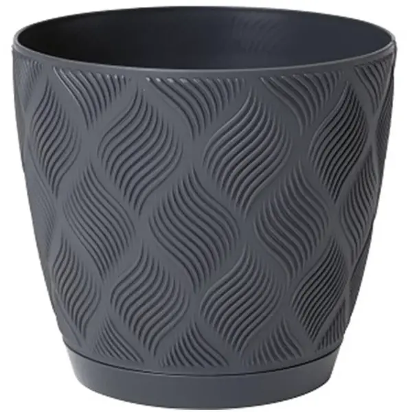 Kvetináč Flow Petit 15 s podmiskou 014 antracit