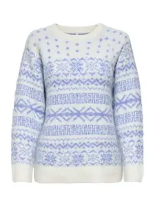 ONLY Sveter 'ONLXMAS NORDIC'  modrá / biela