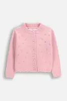 Kojenecký kardigan Coccodrillo růžová barva, HAPPY PUPPY GIRL NEWBORN