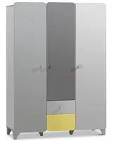 Trojdverová skriňa raundo - šedá