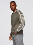 Ombre Men's sweatshirt with contrasting stripes and raglan sleeves - olive
